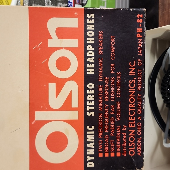 Vintage Olson Model PH-82 Dynamic Stereo Headphones Over Ear Unused In Box  G2 - Picture 9 of 9